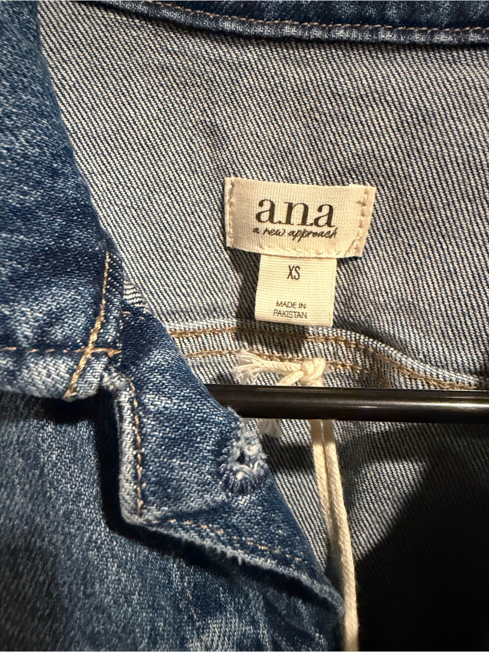 a.n.a Blue Denim Belted Utility Jacket with Front Pockets - Picture 3 of 5